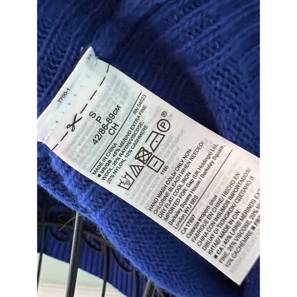 Banana Republic Filpucci US Blue Italian V Neck Back Button Sweater S Merino Woo - Picture 4 of 4